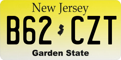 NJ license plate B62CZT