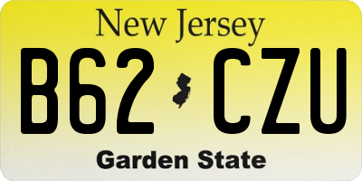 NJ license plate B62CZU