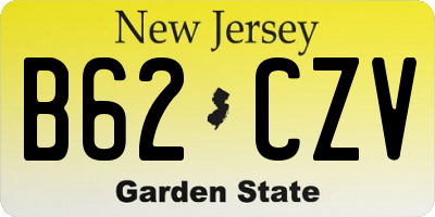 NJ license plate B62CZV