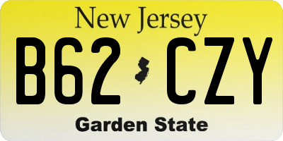 NJ license plate B62CZY