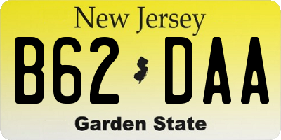 NJ license plate B62DAA