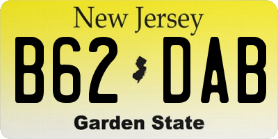 NJ license plate B62DAB