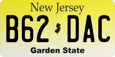 NJ license plate B62DAC