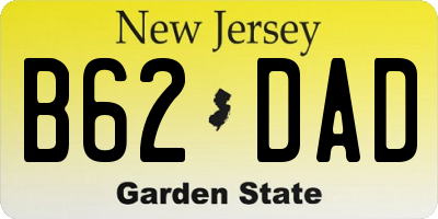 NJ license plate B62DAD