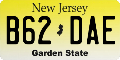 NJ license plate B62DAE
