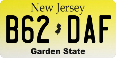 NJ license plate B62DAF
