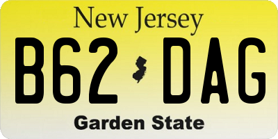 NJ license plate B62DAG