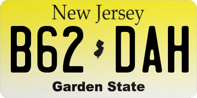 NJ license plate B62DAH