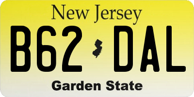NJ license plate B62DAL