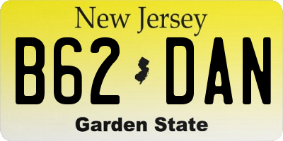 NJ license plate B62DAN