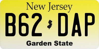 NJ license plate B62DAP