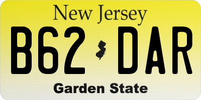 NJ license plate B62DAR