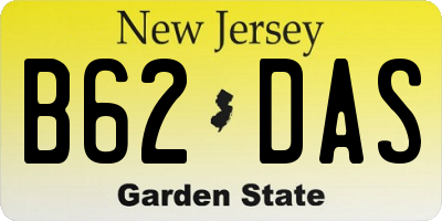 NJ license plate B62DAS