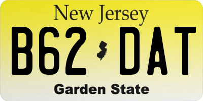 NJ license plate B62DAT