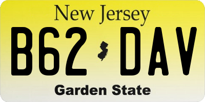 NJ license plate B62DAV