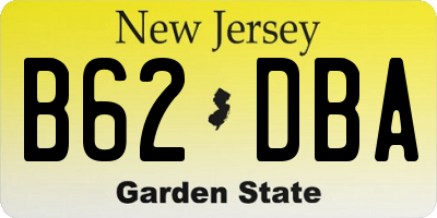 NJ license plate B62DBA