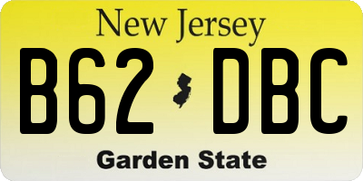 NJ license plate B62DBC