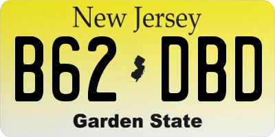 NJ license plate B62DBD