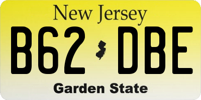 NJ license plate B62DBE