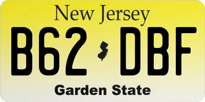 NJ license plate B62DBF