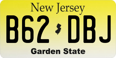 NJ license plate B62DBJ
