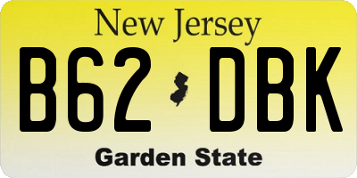 NJ license plate B62DBK