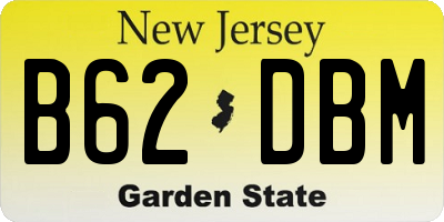 NJ license plate B62DBM