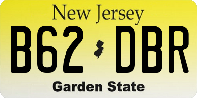 NJ license plate B62DBR