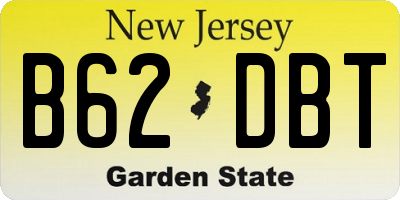 NJ license plate B62DBT