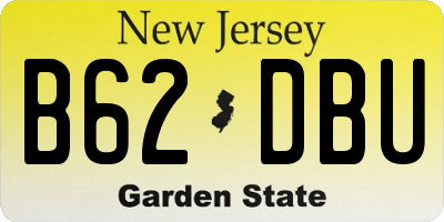 NJ license plate B62DBU
