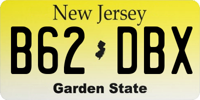 NJ license plate B62DBX