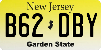 NJ license plate B62DBY