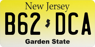 NJ license plate B62DCA