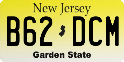 NJ license plate B62DCM