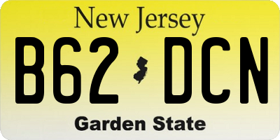 NJ license plate B62DCN
