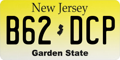 NJ license plate B62DCP