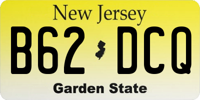 NJ license plate B62DCQ