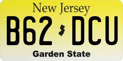 NJ license plate B62DCU