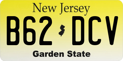 NJ license plate B62DCV