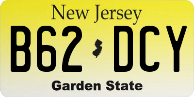 NJ license plate B62DCY