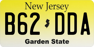 NJ license plate B62DDA