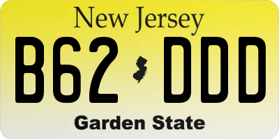 NJ license plate B62DDD