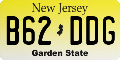 NJ license plate B62DDG