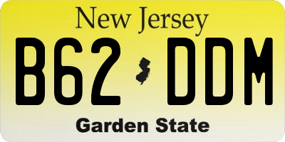 NJ license plate B62DDM