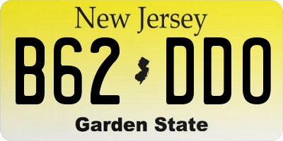 NJ license plate B62DDO