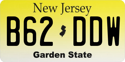 NJ license plate B62DDW