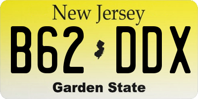 NJ license plate B62DDX