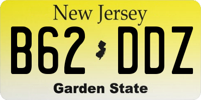 NJ license plate B62DDZ