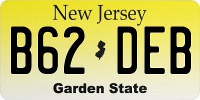 NJ license plate B62DEB