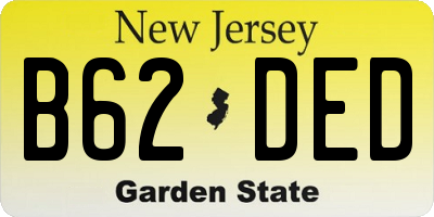 NJ license plate B62DED